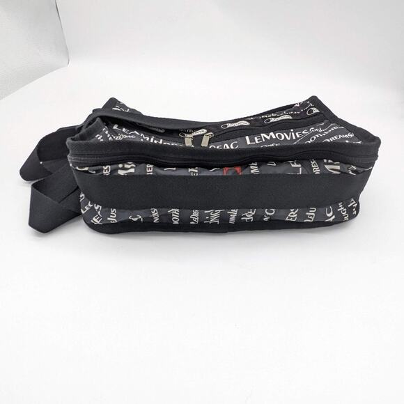 LeSportSac Black All Over Text Print Everyday Messenger Adjustable Crossbody Bag - Picture 3 of 8